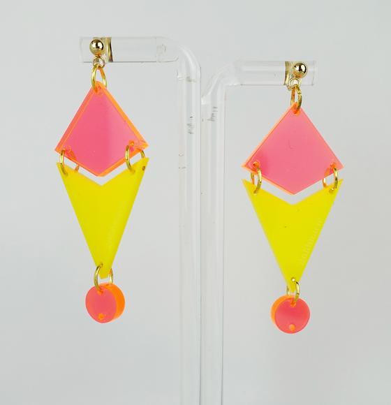 goldmarie Plexi Ohrringe Sydney - Nr. 2605 - gelb-orange
