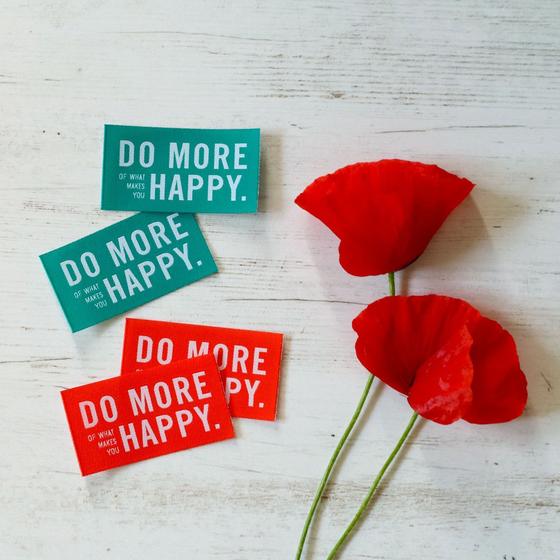 Patch #mehrEtikette 2er Set "Do more of what makes you happy" - teal orange