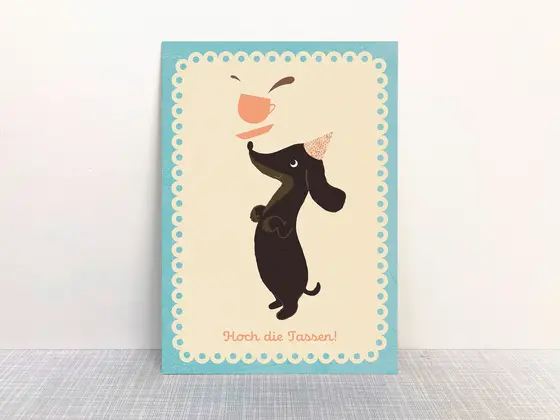 Monimari Postkarte Hoch die Tassen