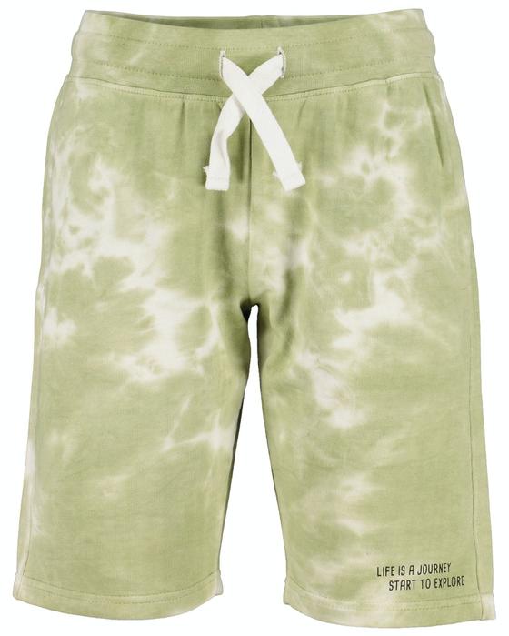 Sweatbermuda mit Batikdruck, grün