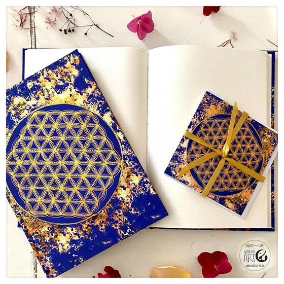 Notizbuch Blume des Lebens Ultramarine