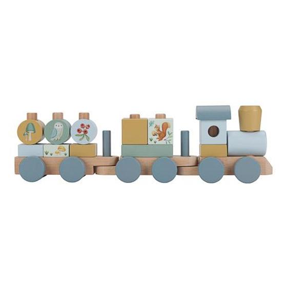 Little Dutch Holzblockzug Forest Friends Blau 