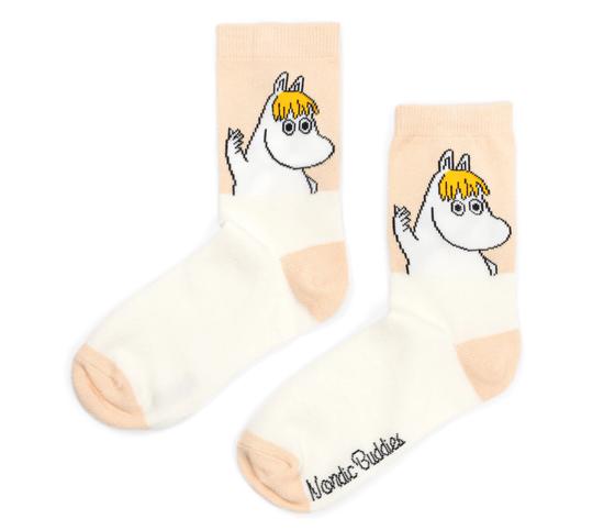 Nordic Buddies Socken MOOMIN Snorkfräulein winkt SNORM17F - weiß-peach