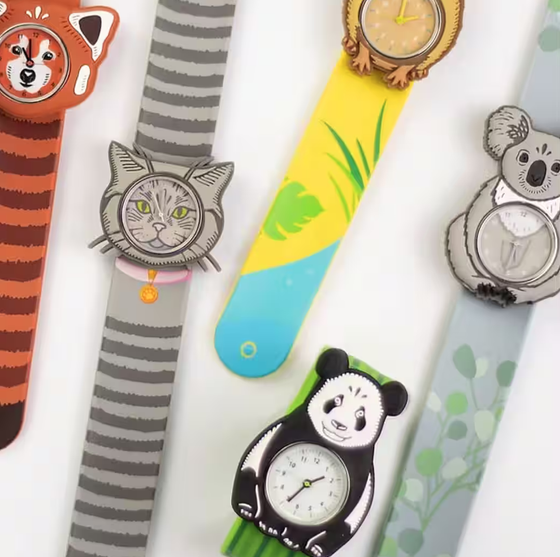 Time Pals by MAVA Kinder Armbanduhr Katze - grau