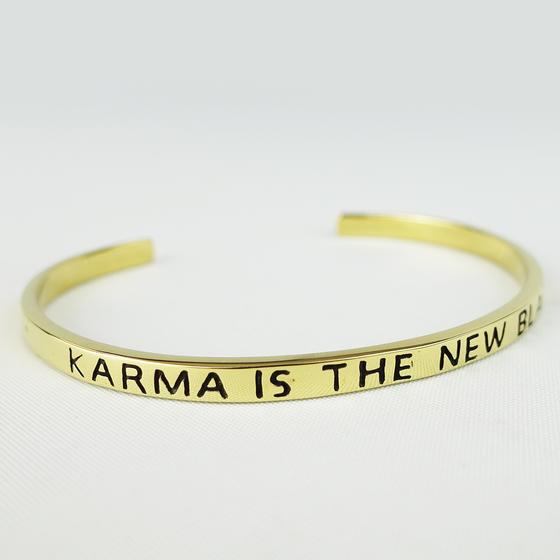 goldmarie Armreif KARMA IS THE NEW BLACK Messing