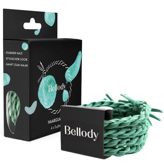 Beauty | 4er Pack Stylisch geflochtene Haargummis - Türkis / Euphoria