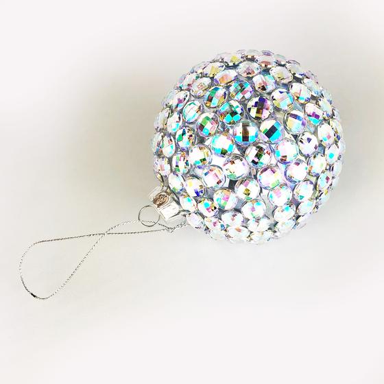 goldmarie Baumschmuck Glitzer Kugel silber