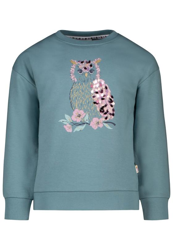 Sweatshirt "Owl", angeraut, Baumwolle, green