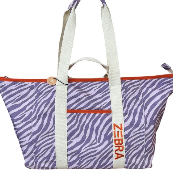 Strandtasche Sporttasche Zebra flieder lila