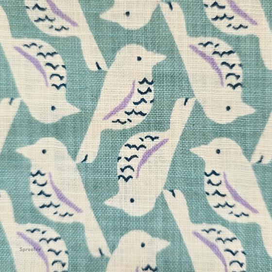 Birds Slub Cotton Poplin Sevenberry
