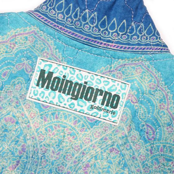 goldmarie Paisley Stepp Weste MOINGIORNO - Vintage-Stoff Recycelt - upcycling Unikat - blau