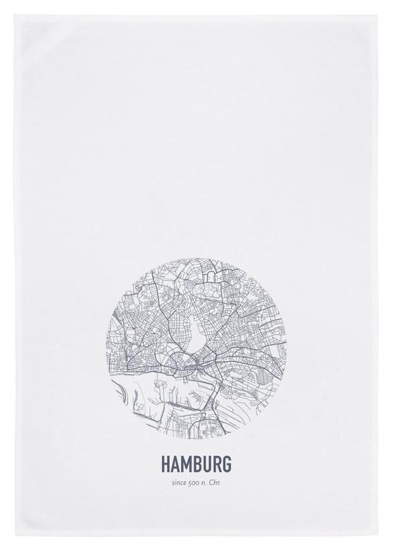 17;30 made in Hamburg Geschirrtuch HAMBURG - weiß-grau