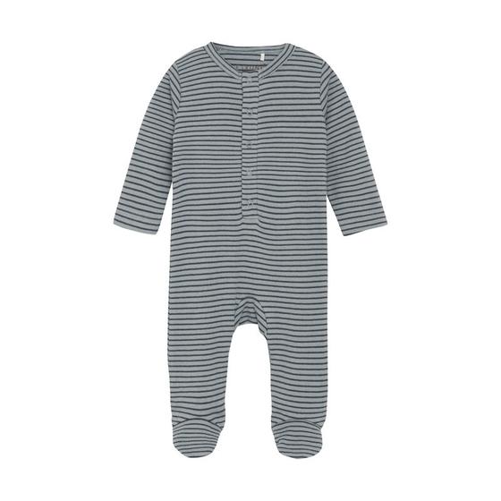 Einteiler mit Füßen, Biobaumwolle, GOTS-zertifiziert, graublau