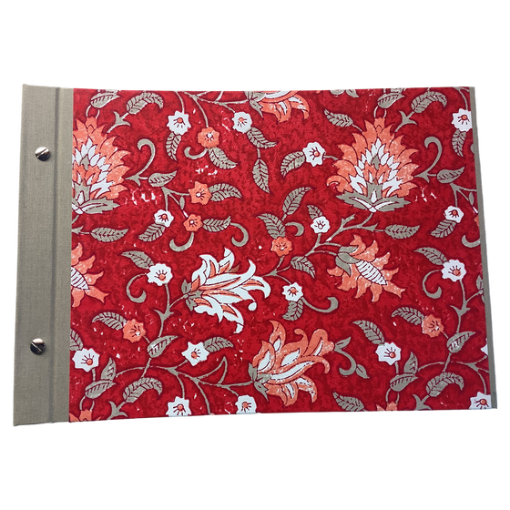 Fotoalbum - floral, Indisches Baumwollpapier