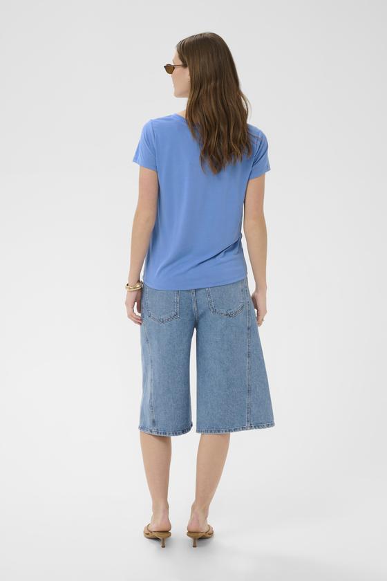 SOAKED IN LUXURY T-Shirt SLColumbine V-Neck 30404284 - kornblumen blau