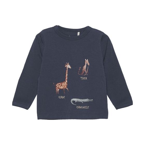 Langarmshirt "Zootiere", Biobaumwolle, GOTS, dunkelblau