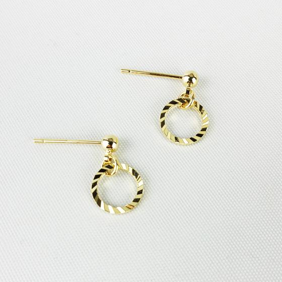 goldmarie Ohrringe 3er Set Creole + Ring Ohrstecker Stahl vergoldet