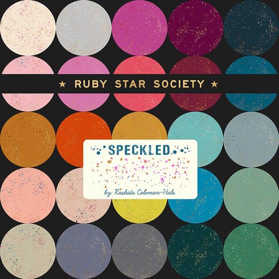 Speckled Bluebell Stoff von Ruby Star Society – moderner Baumwollstoff mit Sprenkelmuster zum Taschennähen