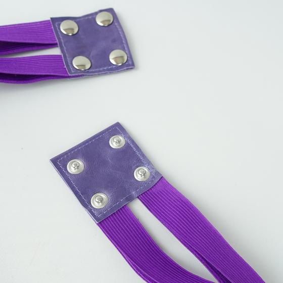 goldmarie Taillengürtel MELINDER - Leder mit Nieten - vintage lila 