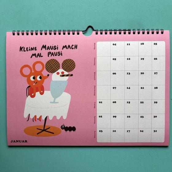 Maus Kalender 2027 von Slinga Illustration
