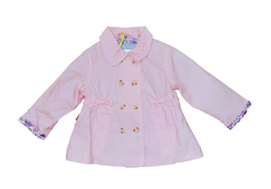 Klassischer Trenchcoat mit Blümchenfutter, rosé
