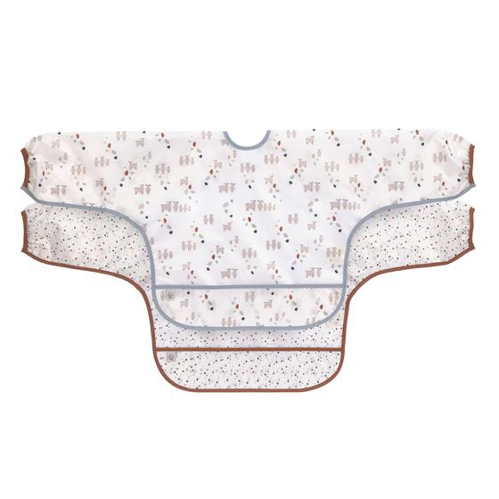 Lässig Lätzchen - Long Sleeve Bib 2 St. Tiny Farmer Sheep blue