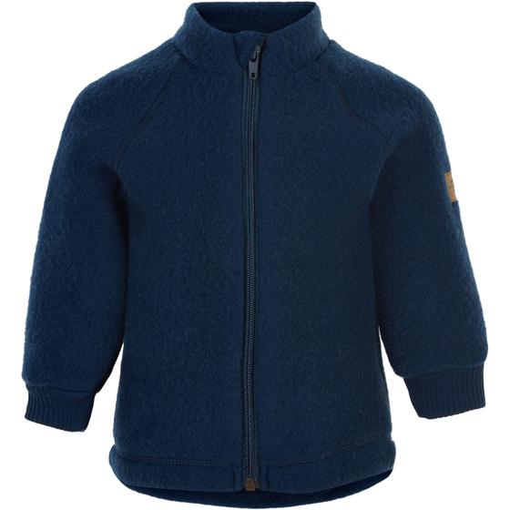 Wollfleece-Jacke aus mulesingfreier Merinowolle, dunkelblau