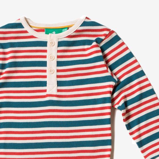 Langarmshirt Rippenstrick mit Knöpfen, Biobaumwolle, Fairtrade