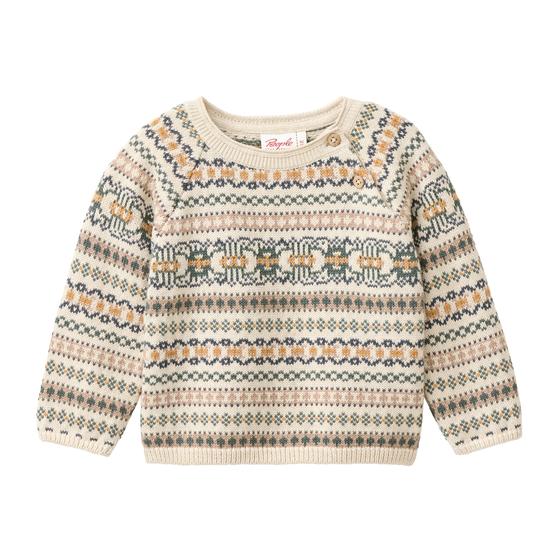 People wear Organic Strick Pullover Norweger Gemustert Kitt