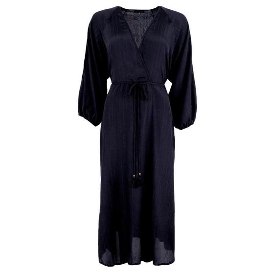 BLACK COLOUR Kleid V-Neck BCLuna 39081-BI - schwarz mit Glitzerfäden