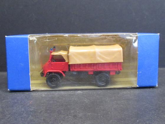 Roco 1314 Unimog S rot mit Plane Feuerwehr Spur H0 OVP