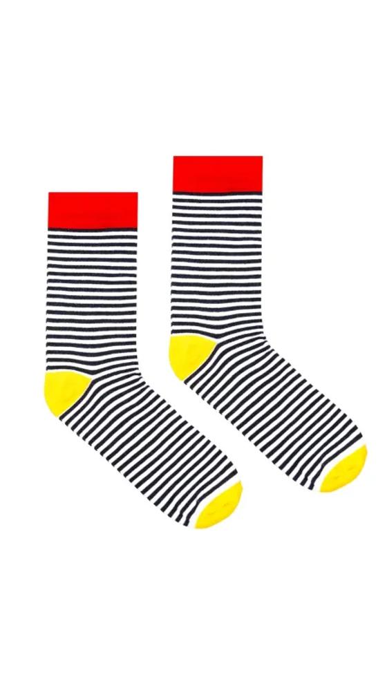 Organic Socken Ringel Marine Blue White Stripes