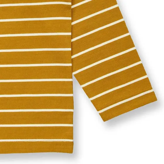 Sense Organics Langarmshirt Luke Currygelb Weiß Geringelt