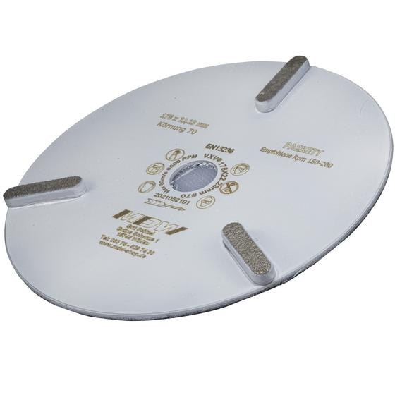 Restposten<br>Diamant Schleifscheibe <br> Ø 178 mm x Körnung 70 <br> mit Klettaufnahme <br> zum Schleifen von Parkett