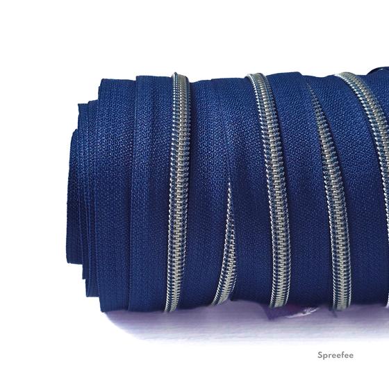 Endlos Reißverschluss breit metallisiert für Taschen nähen Made in Germany