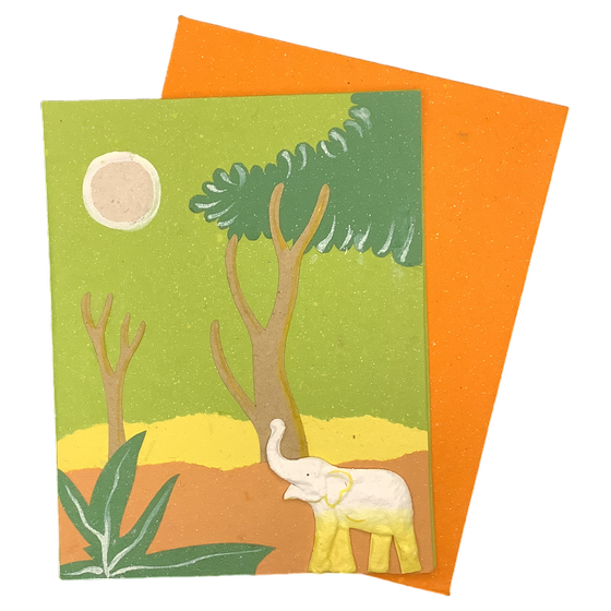 Klappkarte "Elefant" aus Elefantendung