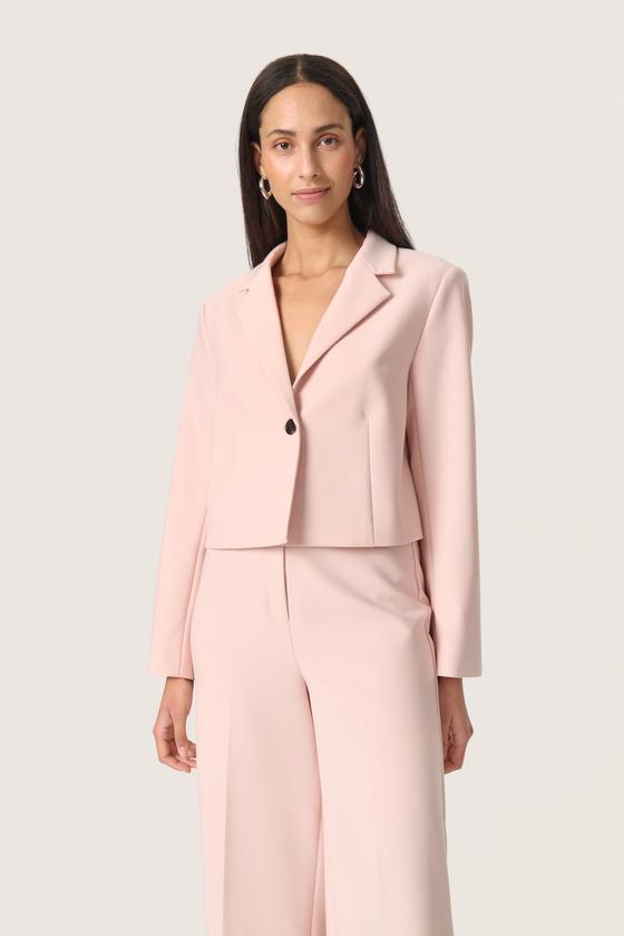 SOAKED IN LUXURY Cropped Blazer SLCorinne 30407631- puder