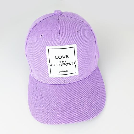 goldmarie Cap LOVE IS MY SUPERPOWER - lavendel