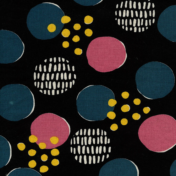 Kokka Art Genome Polka Dots Canvas Stoff – 85 % Baumwolle, 15 % Leinen, gepunktet, ideal für Taschen nähen