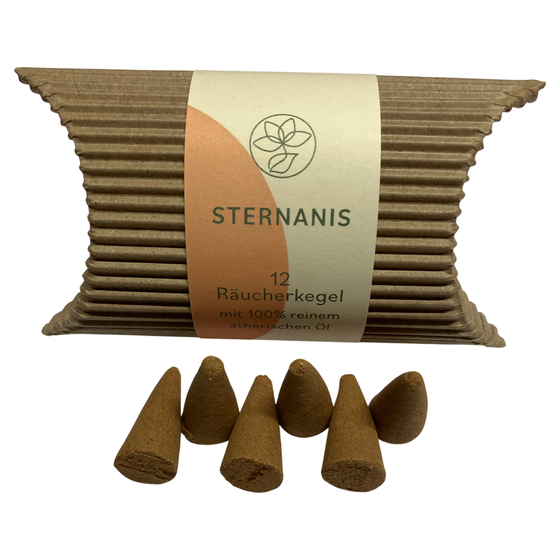 Räucherkegel Sternanis mit ätherischem Öl "Natur pur"