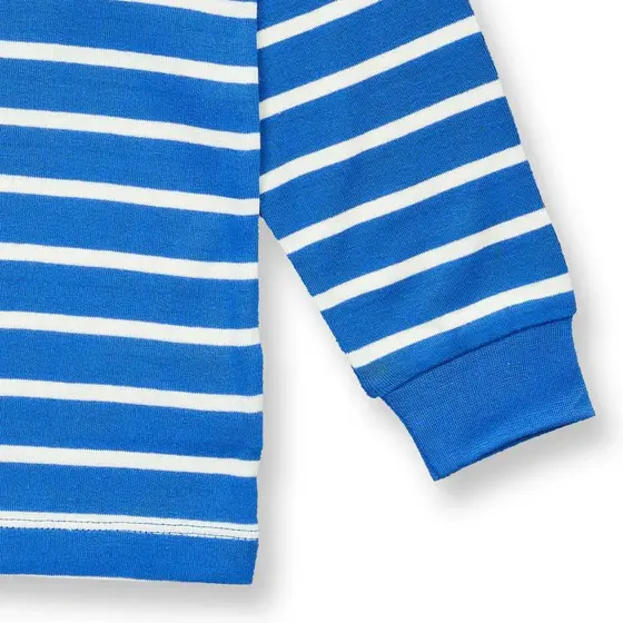 Sense Organics Pyjama Long John Blau Weiß Geringelt
