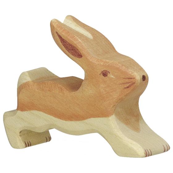 Holztiger Holztier Hase laufend