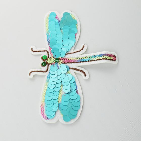 goldmarie Pailletten Patches LIBELLE - hellblau-bunt - 9x13cm