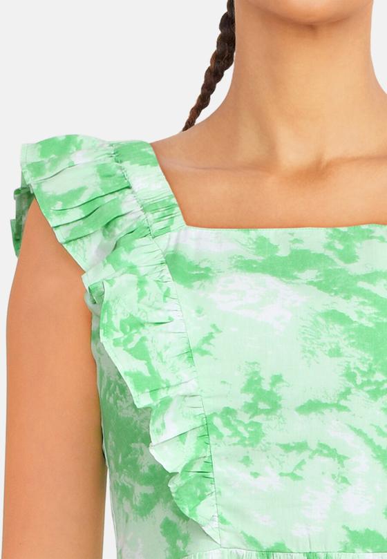 SISTERS POINT Kleid UNIZA-DR1 Batikmuster - weiß-mint