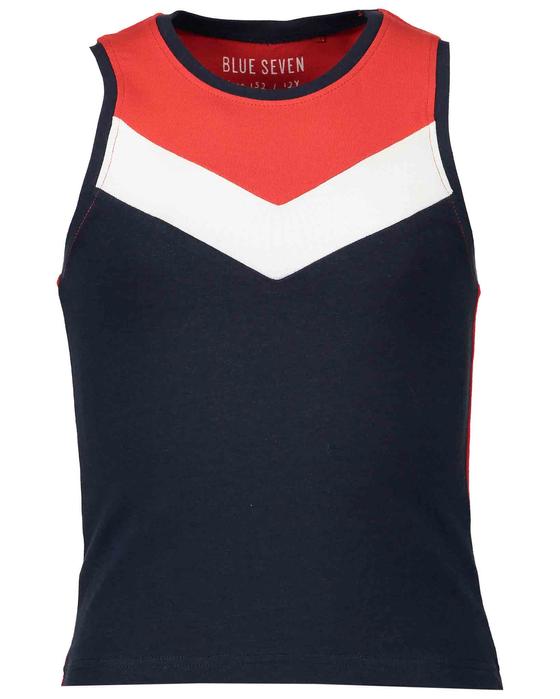 Weiches stretchiges T-Shirt, ärmellos, dreifarbig