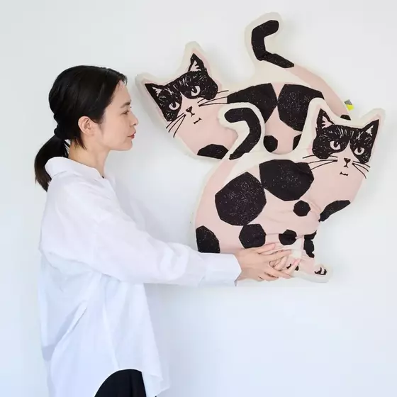 two cats Echino Cotton Linen Canvas zum Taschen nähen bei Spreefee kaufen