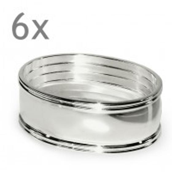 Tischschmuck | 6er Set Serviettenring /Serviettenhalter Faden - silber
