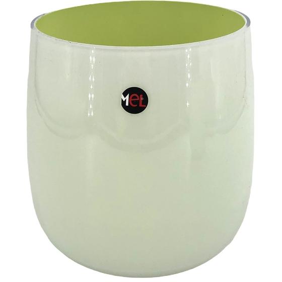 Mel Vase "Happy Spring" mittel, schilf/grün
