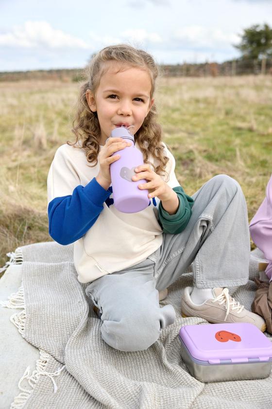 Lässig Edelstahl Kinder Trinkflasche Little Gang Herz Lila