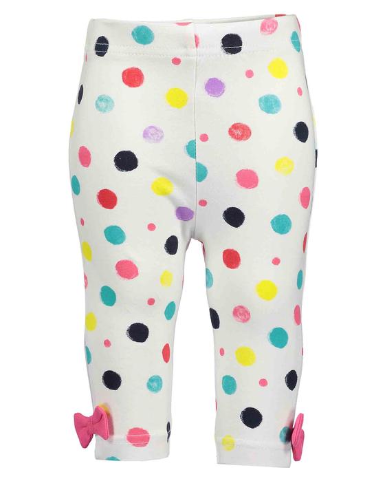 Capri-Leggings "Dots" mit Schleifchen, weiß